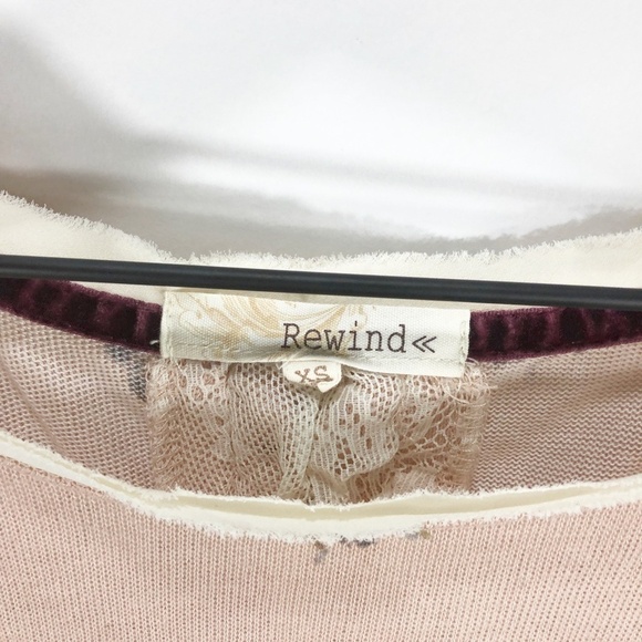 Rewind Pink floral lace back sweater long sleeved - Picture 3 of 6